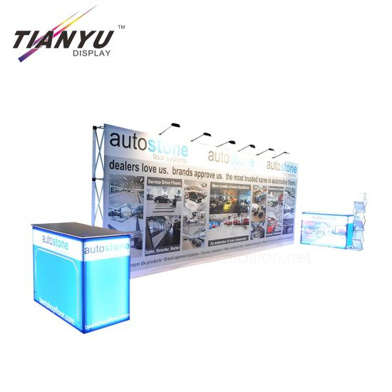 Tragbare Messestand Wand Banner Stand gerade Kulisse Spannungs-Gewebe