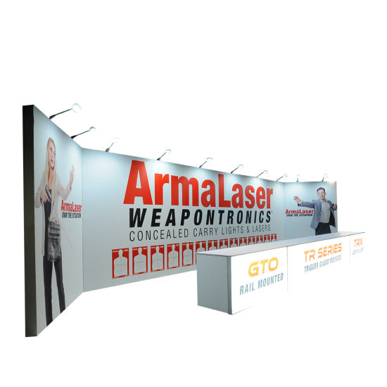 2019 Neue Produkte Schnelle Lieferung Einfache Werbung Spannungs-Gewebe-Anzeige Messestand 20X20 Installieren